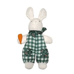 Pier 1 Imports Plaid Gingham Bunny Rabbit Overstuffed Plush 12"
